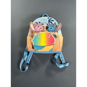 Loungefly Disney Lilo & Stitch Angel Shave Ice Mini Backpack Blue Orange Sunset